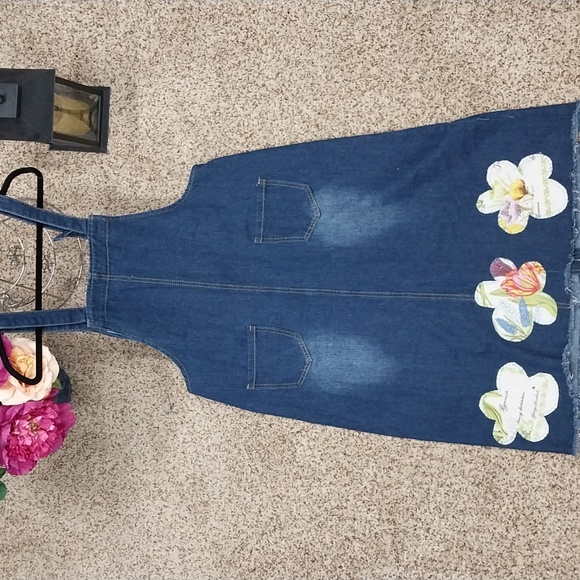 2945 Size Large Blue Jean Appliqued Jumper, 100% Cotton - Picture 12 of 12